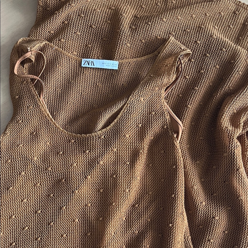 Elegant Brown Sleeveless Dress